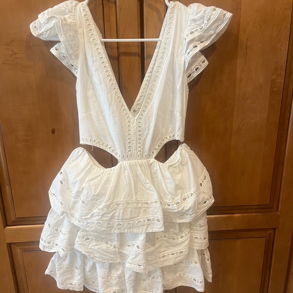 Tularosa White Eyelet Mini Dress - Picture 3 of 3